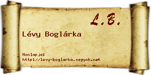 Lévy Boglárka névjegykártya
